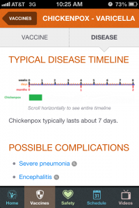 VEC app - vaccines - chickenpox - timeline